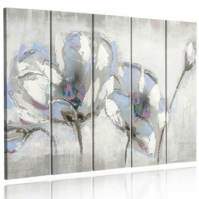 Painted Flowers - 5 Piece Painting Print Set on Canvas Brayden Studio Size: 140cm H x 300cm W on Productcaster.