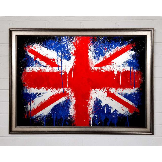 Grunge Flag Uk - Print Williston Forge Size: 84.1cm H x 118.9cm W x 1.5cm D, Format: Matte Black Framed Paper on Productcaster.