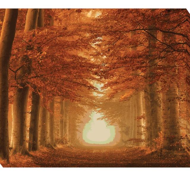 'Golden Avenue' Art Print East Urban Home Format: Wrapped Canvas on Productcaster.