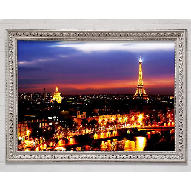 Paris City At Night Framed Print Bright Star Size: 29.7cm H x 42cm W x 3cm D on Productcaster.