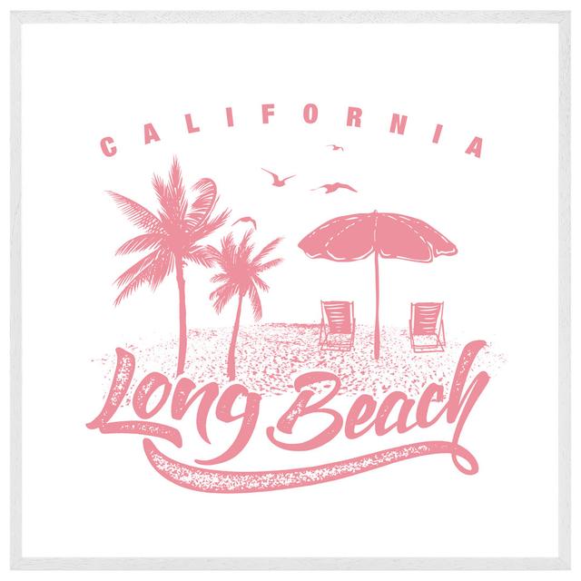 Maybee Cali Long Beach - Single Picture Frame Art Prints House of Hampton Format: Black Framed, Size: 51cm H x 51cm W x 4cm D on Productcaster.