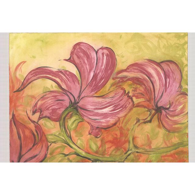 Flowing Pink Petals - Wrapped Canvas Painting Marlow Home Co. Size: 20cm H x 30cm W x 3.8cm D on Productcaster.