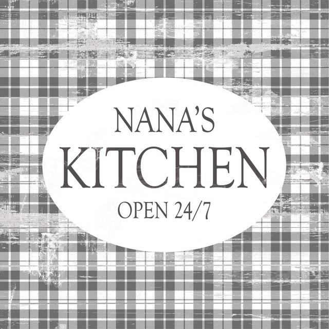 Nanas Kitchen Distressed Gray Plaid Happy Larry Size: 30cm H x 30cm W x 3.8cm D on Productcaster.