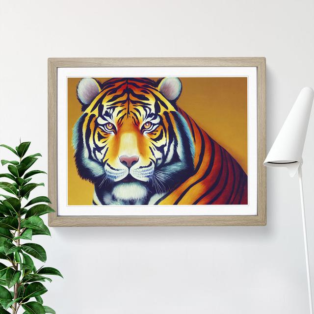 Tiger Portrait Vol.2 - Picture Frame Graphic Art Latitude Vive Size: 46cm H x 64cm W x 2cm D, Frame Colour: Oak on Productcaster.