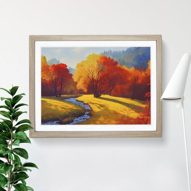 Autumn Forest In Watercolour Vol.1 - Picture Frame Graphic Art Marlow Home Co. Size: 25cm H x 34cm W, Frame Colour: Grey on Productcaster.