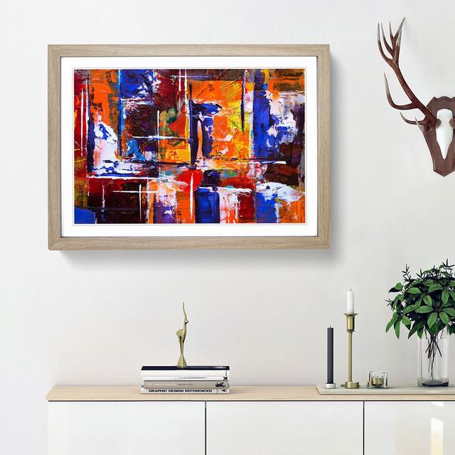 Abstract Art Painting Vol.221 by S.Johnson - Picture Frame Painting Print East Urban Home Frame Option: Oak Framed, Size: 36cm H x 48cm W x 2cm D on Productcaster.