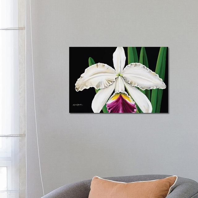 White Orchid by Linda Rauch - Painting on Canvas Latitude Run Size: 45.72cm H x 66.04cm W x 3.81cm D, Format: Wrapped Canvas on Productcaster.