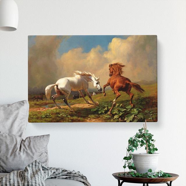 Two Horses by George Stubbs - Wrapped Canvas Painting East Urban Home Size: 35cm H x 50cm W x 3cm D on Productcaster.