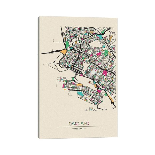 Oakland, California Map Maturi Size: 45.72cm H x 30.48cm W x 1.9cm D on Productcaster.