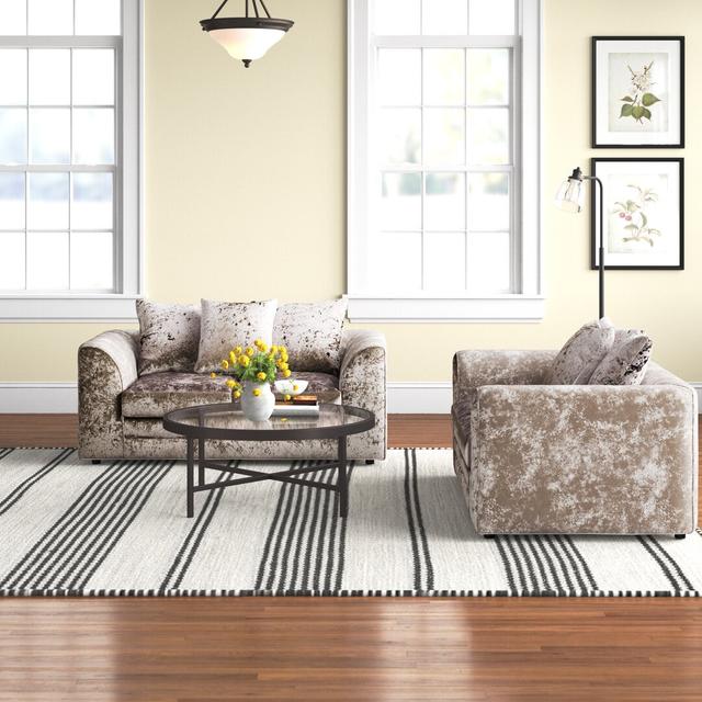 Romelia 2 Piece Sofa Set Etta Avenue Upholstery Colour: Mink on Productcaster.