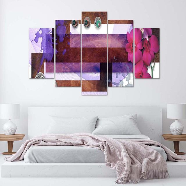 Canvas Print Abstract Orchid Purple Ivy Bronx Size: 100cm H x 150cm W on Productcaster.