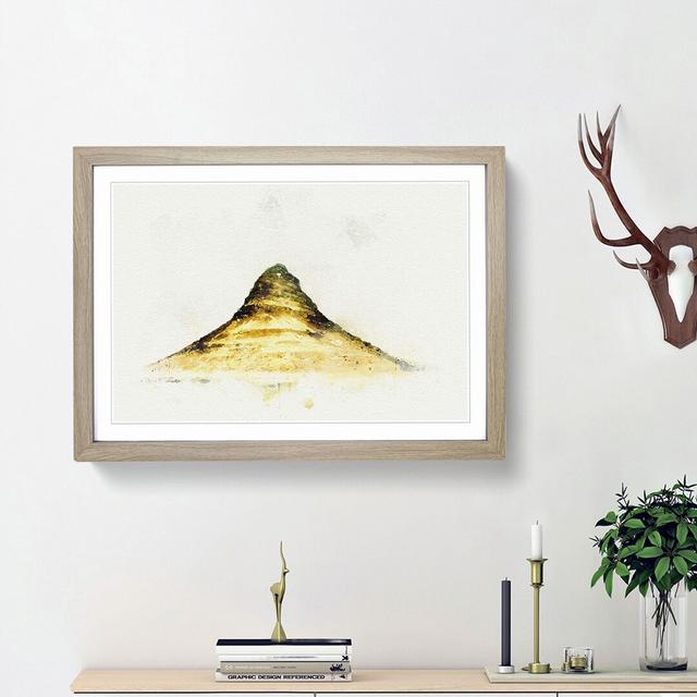 The Kirkjufell Mountain in Iceland in Abstract - Picture Frame Graphic Art Print East Urban Home Size: 27cm H x 36cm W x 2cm D, Frame Option: Oak Fram on Productcaster.