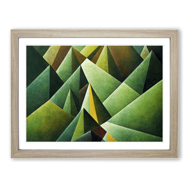 Fascinating Abstract Forest - Single Picture Frame Print Alpen Home Size: 46cm H x 64cm W x 2cm D, Frame Colour: Oak on Productcaster.