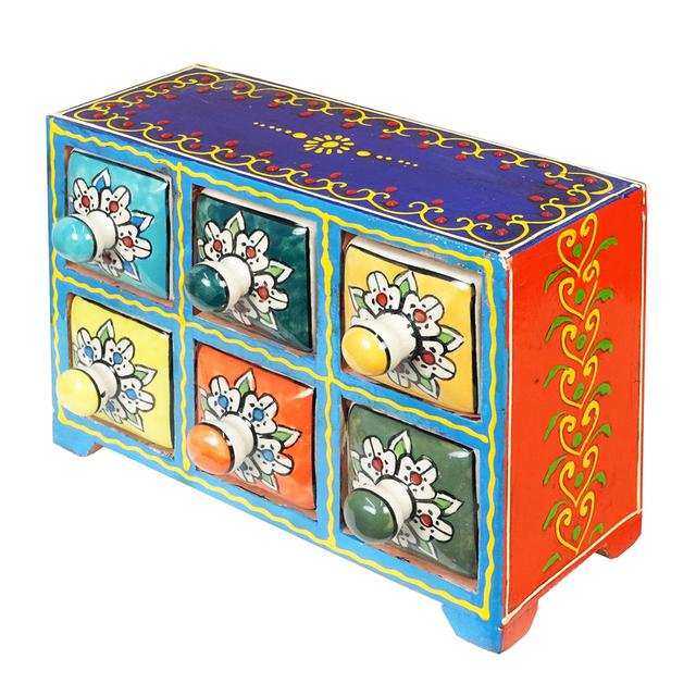 ORIGEN Home Decor Spice Rack 6 Drawers Boxes and Jewelry Boxes Red Rectangular - 17x23x11cm World Menagerie on Productcaster.