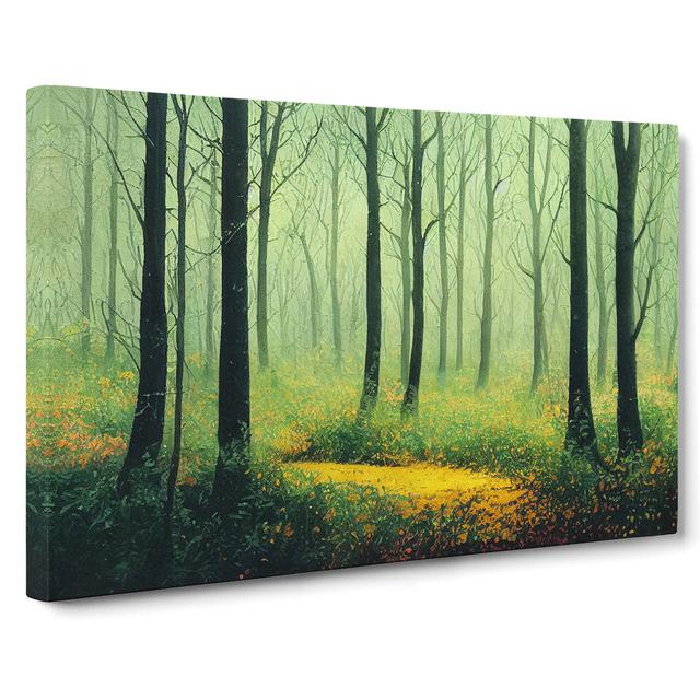 Peaceful Spring Forest - Wrapped Canvas Graphic Art Alpen Home Size: 40cm H x 60cm W x 3cm D on Productcaster.