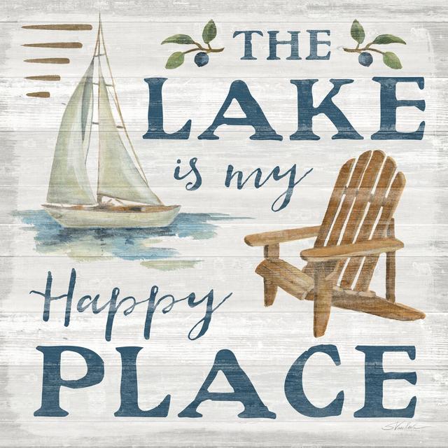 Lakeside Retreat IX by Silvia Vassileva - Wrapped Canvas Typography Happy Larry Size: 91cm H x 91cm W on Productcaster.