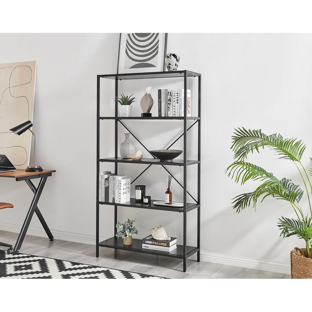 Alton Industrial Style 5 Shelf Box Shelving Unit - Melamine Scratch Resistant Furniture Box Finish: Black on Productcaster.