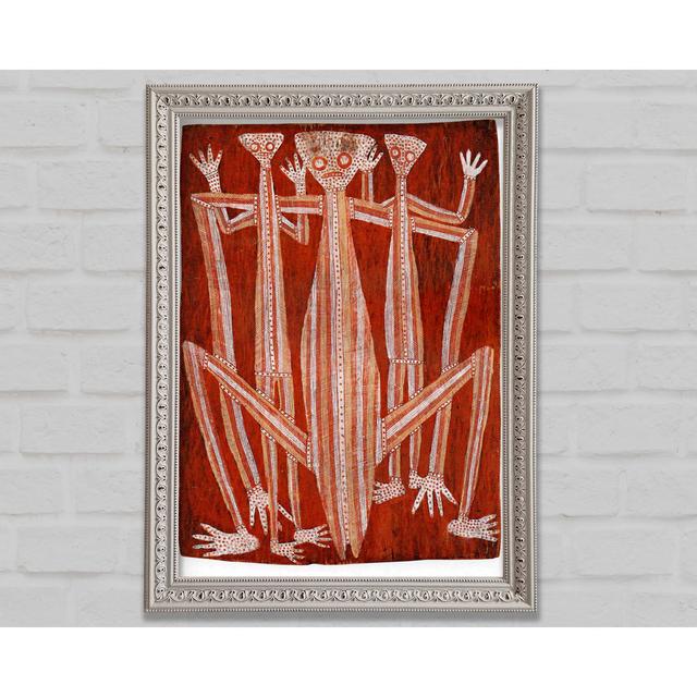 Aboriginal Kubarkku Framed Print Ivy Bronx Format: White Framed Paper, Size: 59.7cm H x 42cm W x 3cm D on Productcaster.