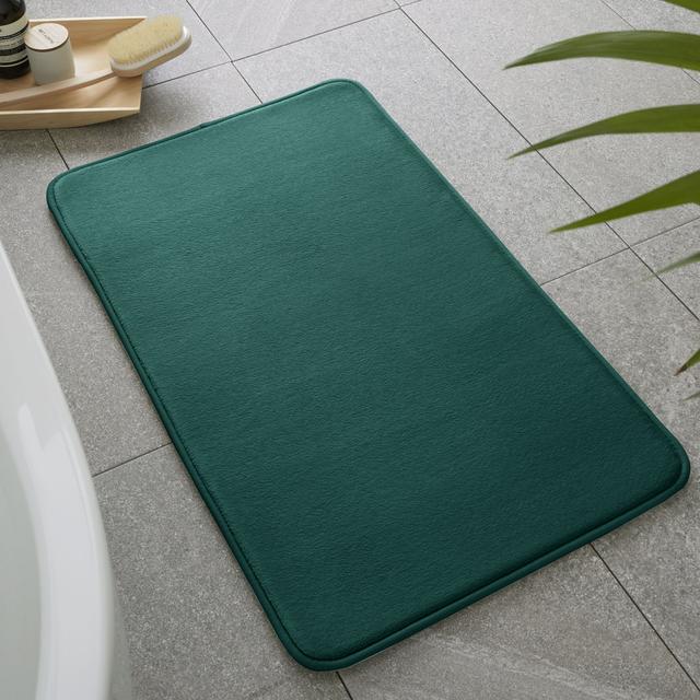 Anti-Bacterial Memory Foam Bath Mat Catherine Lansfield Colour: Forest Green on Productcaster.