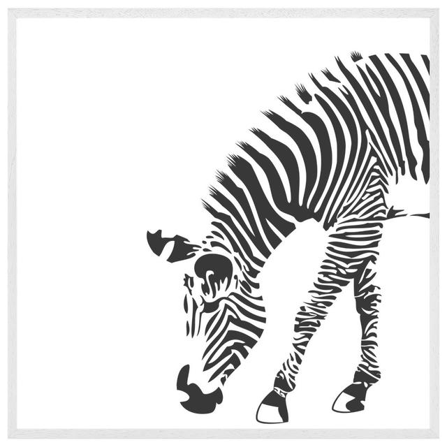 Lofties Zebra - Print World Menagerie Format: White Framed, Size: 51cm H x 51cm W x 4cm D on Productcaster.