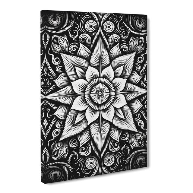 Mandala Line Art - Print Marlow Home Co. Size: 60cm H x 40cm W x 3cm D on Productcaster.