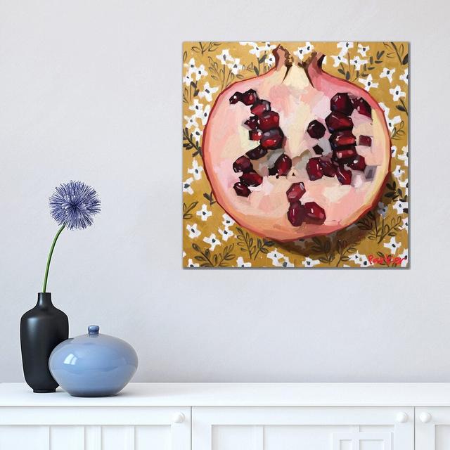 Pomegranate Patterns by Teddi Parker - Wrapped Canvas Gallery-Wrapped Canvas Giclée August Grove Size: 18" H x 18" W, Format: Wrapped Canvas on Productcaster.