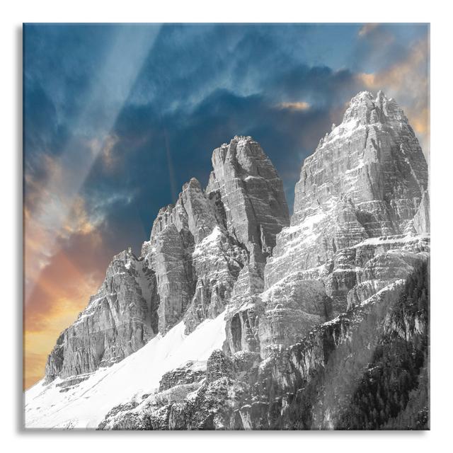 Beautiful Mountain Range - Unframed Photograph on Glass Union Rustic Size: 70cm H x 70cm W x 0.4cm D on Productcaster.