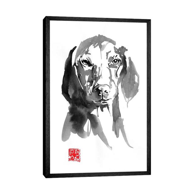 Dogface III by Péchane - Painting on Canvas Bloomsbury Market Size: 66.04cm H x 45.72cm W x 3.81cm D, Format: Black Framed on Productcaster.