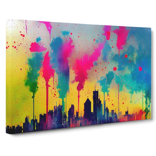 Skyscraper Skyline Splashed Vol.7 - Wrapped Canvas Print Latitude Run Size: 35cm H x 50cm W x 3cm D on Productcaster.