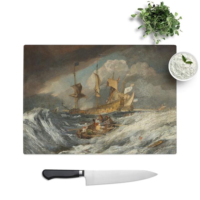 Boats Carrying out Anchors by Joseph Mallord William Turner Chopping Board East Urban Home Size: 0.4cm H x 20cm W x 28.5cm L on Productcaster.