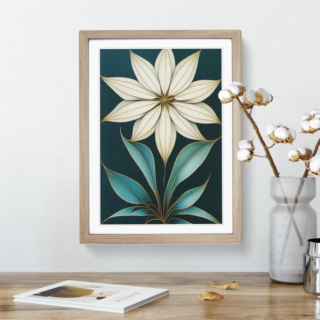 Flower No.8 - Picture Frame Graphic Art Marlow Home Co. Size: 64cm H x 46cm W x 2cm D, Format: Oak Framed Paper on Productcaster.