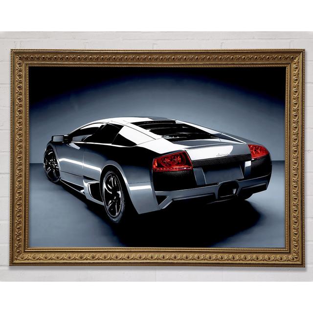 Lamborghini Rear Gunmetal Silver - Single Picture Frame Art Prints Ebern Designs Size: 84.1cm H x 118.9cm W on Productcaster.