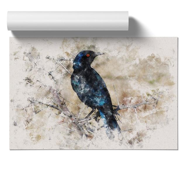 Starling Bird - Unframed Painting East Urban Home Size: 30cm H x 42cm W x 0.1cm D on Productcaster.