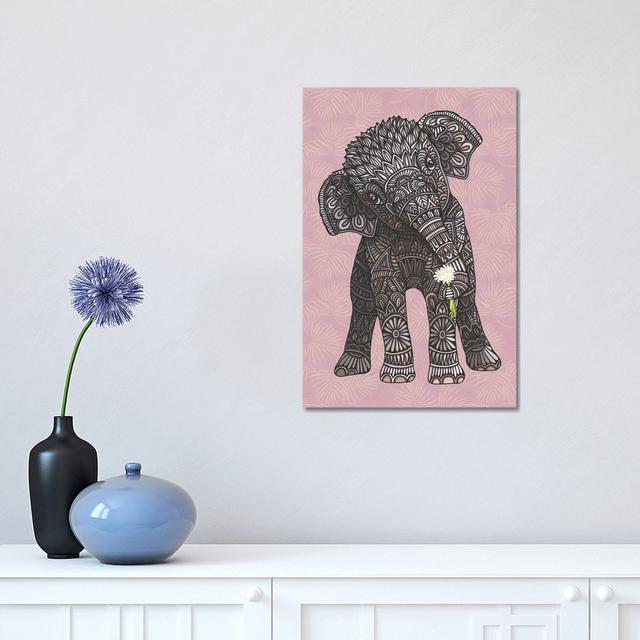 Baby Elephant - Pink - Wrapped Canvas Graphic Art Latitude Vive Size: 45.72cm H x 30.48cm W x 1.905cm D on Productcaster.