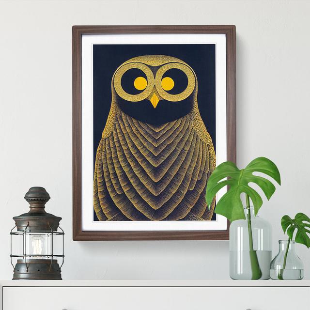 Antique Owl Art No.4 - Picture Frame Graphic Art Alpen Home Frame Colour: Walnut Framed, Size: 34cm H x 25cm W x 2cm D on Productcaster.