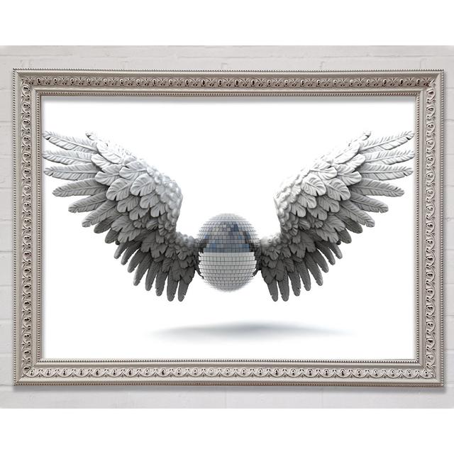 Disco Ball Wings Framed Print Bright Star Size: 29.7cm H x 42cm W x 3cm D on Productcaster.