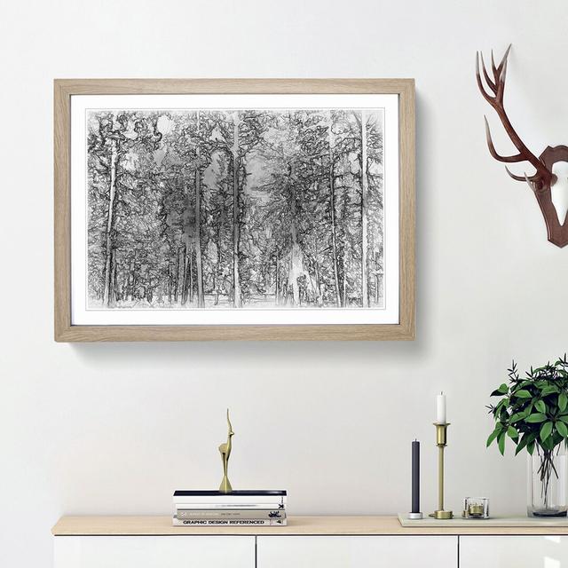 Montana Forest - Picture Frame Graphic Art Print East Urban Home Size: 62cm H x 87cm W x 2cm D, Frame Option: Oak Framed on Productcaster.