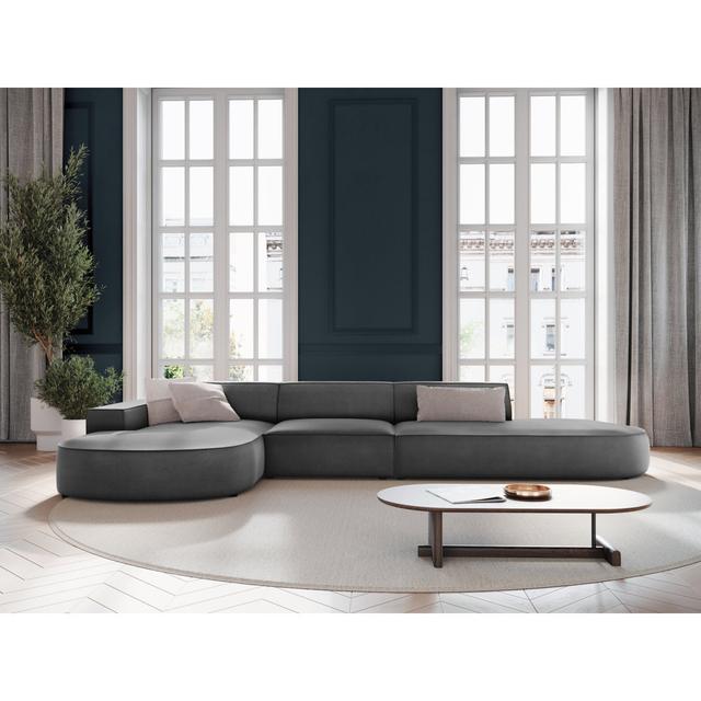 Jodie 3 - Piece Upholstered Corner Sectional Micadoni Home Upholstery Colour: Dark Grey, Orientation: Left Hand Facing on Productcaster.