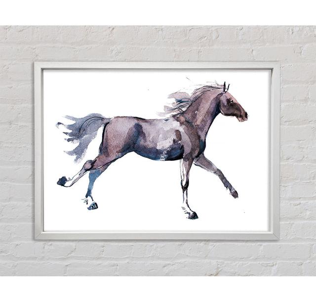 Trotting Horse - Print Gracie Oaks Size: 100cm H x 141.4cm W x 3.3cm D on Productcaster.