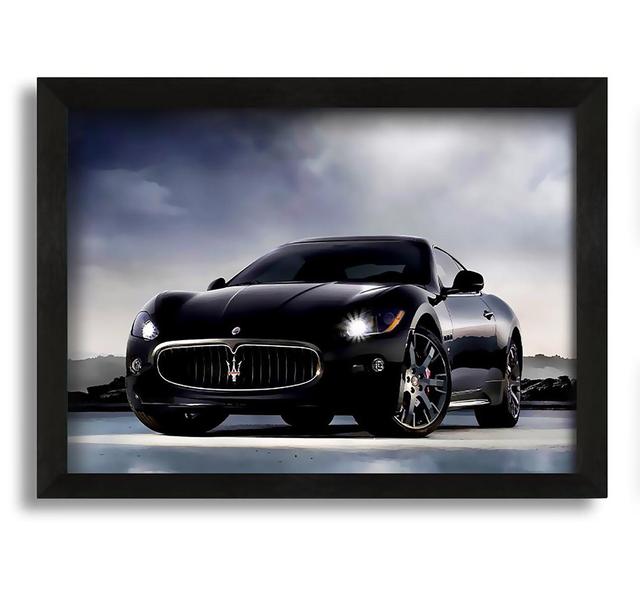 Maserati Black Beauty - Picture Frame Photograph on Canvas Borough Wharf Size: 30cm H x 42cm W x 10cm D on Productcaster.