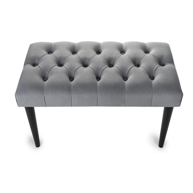 Evidens Upholstered Bench bench4home Colour: Grey/Black, Size: H45 x W100 x D35cm on Productcaster.