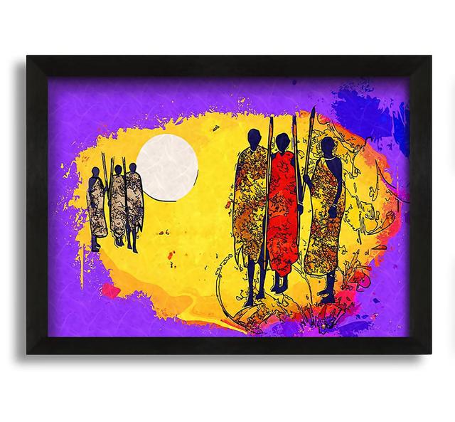 African Tribal Art 12 - Picture Frame Painting on Canvas Ophelia & Co. Size: 42cm H x 60cm W x 10cm D on Productcaster.