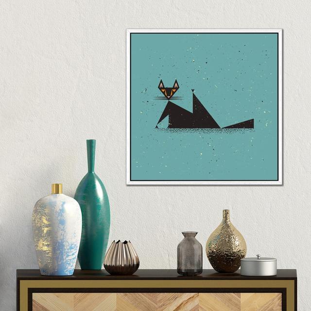 Schwarze Katze von Amer Karic - Galerie-verpackte Leinwand Giclée auf Leinwand Ebern Designs Größe: 45,72 cm H x 45,72 cm B, Format: Weißer Rahmen on Productcaster.