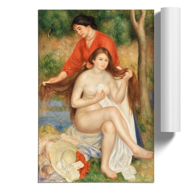 Bather and Maid by Pierre-Auguste Renoir - Unframed Painting East Urban Home Size: 59cm H x 42cm W x 0.1cm D on Productcaster.