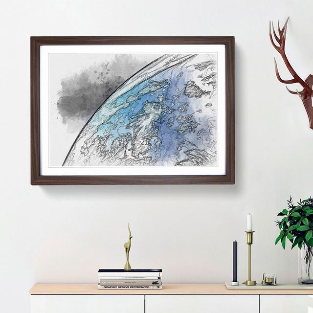 Edge of Planet Earth - Picture Frame Graphic Art Print East Urban Home Frame Option: Walnut Framed, Size: 48cm H x 65cm W x 2cm D on Productcaster.