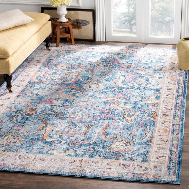 Peniste Oriental Machine Woven Blue/Beige Area Rug Bloomsbury Market Rug Size: Rectangle 160 x 230cm on Productcaster.