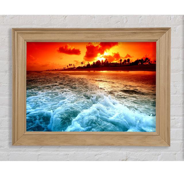 Tropical Beach Sunset - Print Bright Star Size: 84.1cm H x 142.2cm W x 8cm D on Productcaster.