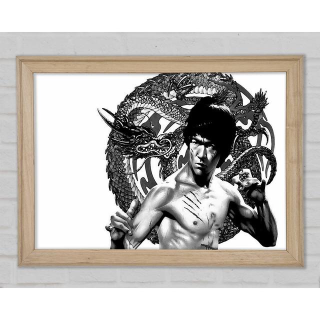 Bruce Lee Dragon B N W - Single Picture Frame Art Prints Rosalind Wheeler Size: 42cm H x 59.7cm W x 1.5cm D on Productcaster.