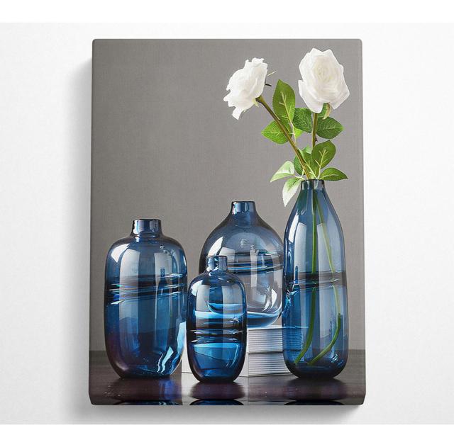 Blue Vases - No Frame Art Prints on Canvas Latitude Run Size: 142.2cm H x 101.6cm W on Productcaster.