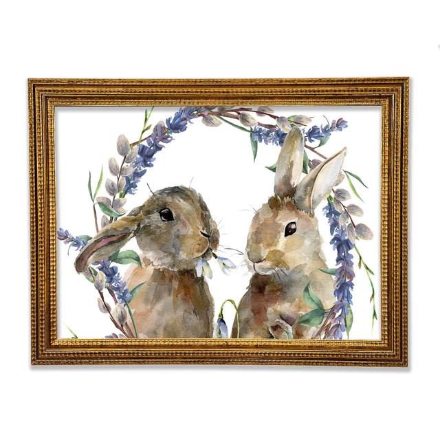 Two Watercolour Rabbits - Print August Grove Size: 42.1cm H x 59.7cm W x 3cm D on Productcaster.